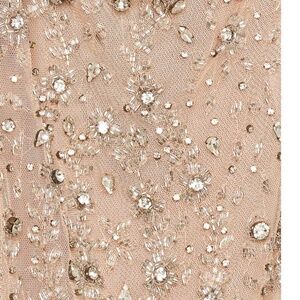 Michael Costello x Revolve Kareena Embellished Mini Dress in Nude
